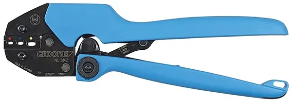 GEDORE-Precision Crimp Wrench For Insulated Terminals (8142): Unique Mechanism Ensures A Marked Reduction Of Hand Force As Against Other Crimping Tools