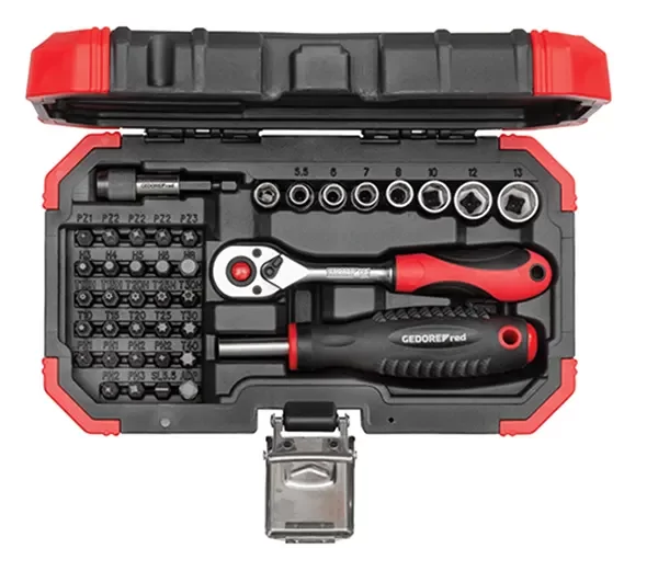 GEDORE RED-Bit Set 1/4 40Pcs Bmc (R33003040): Screwdriver With Strong Magnetfor Quick And Easy Bit Replacement And Ergonomic Grip