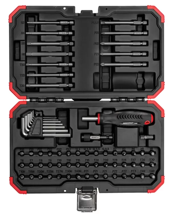 GEDORE RED-Bit Set 1/4 67Pcs Bmc (R33003067): Long Bits