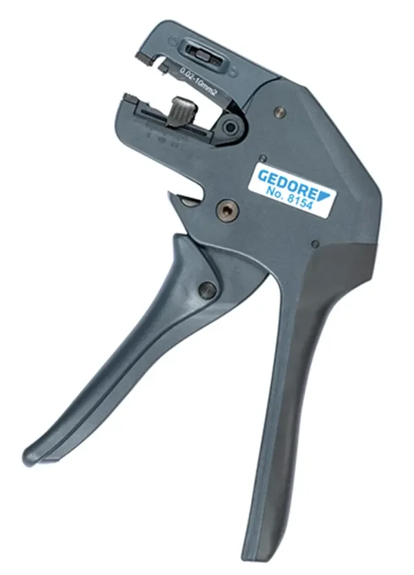 GEDORE-Stripping Pliers Strippmax-Pistol Professional (8154): Self-Adjusting Cutting And Stripping Tool For Cross-Sections From 0.02 - 10 Mm²/Awg 34 - 8. Cassette With Straight Blade