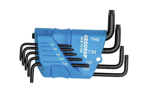 GEDORE-Offset Screwdriver Set In Holder 9 Pieces Tx T7-T40 (H43TX-09): In Blue Plastic Holder (Lpde)