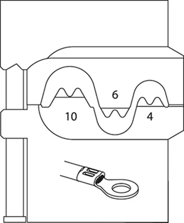 GEDORE-Module Insert For Uninsulated Cable Lugs 4/6/10 (8140-03): For Non-Insulated Terminals