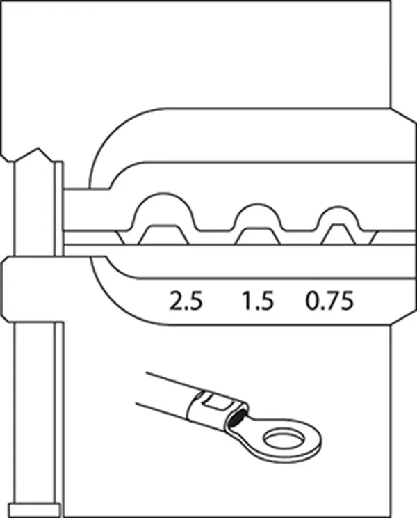 GEDORE-Module Insert For Uninsulated Cable Lugs 0.75/1.5/2.5 (8140-04): For Non-Insulated Terminals