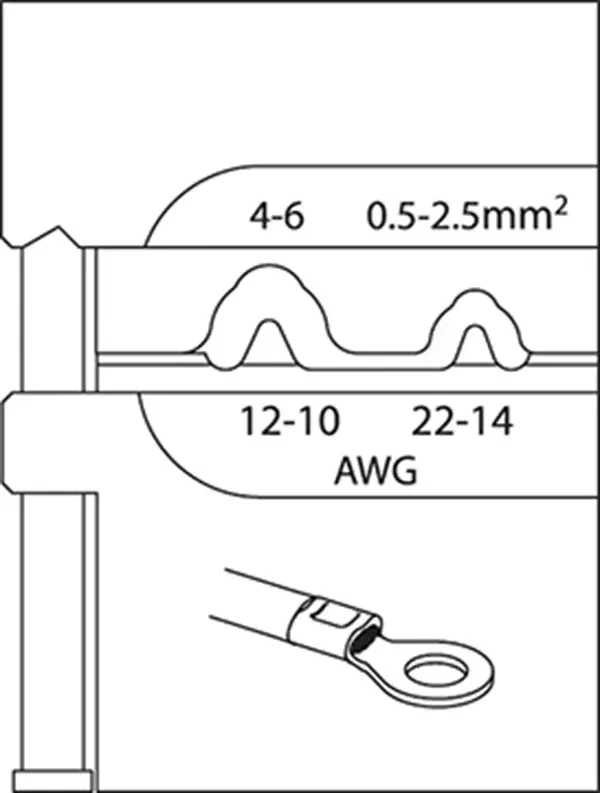 GEDORE-Module Insert For Uninsulated Cable Lugs 0.5-2.5/4-6 (8140-05): For Non-Insulated Terminals