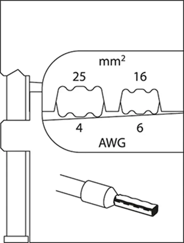 GEDORE-Module Insert For Wire End Ferrules 16/25Mm (8140-07): For Conductor End-Sleeves