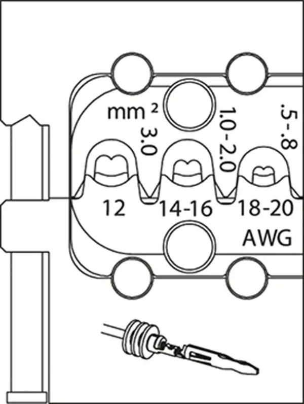 GEDORE-Module Insert For Lamellar Contacts (8140-20): With Seals 0.5 - 3.0 Mm²