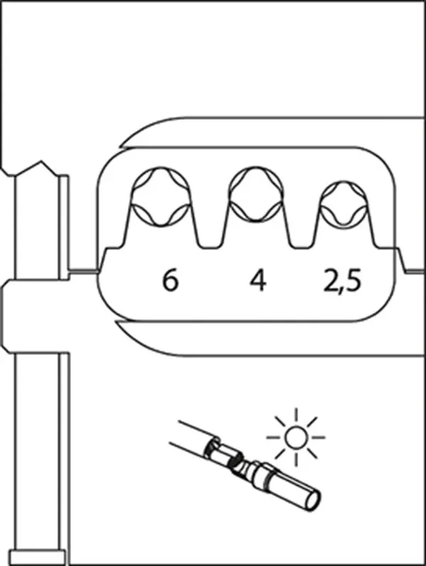 GEDORE-Module Insert For Solarlok (8140-23): Suitable For Tyco Solarlok®: 2.5 - 4 - 6 Mm²