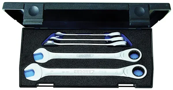 GEDORE-Combination Ratchet Wrench Set 5 Pcs 8-19 Mm (7R-005): Most Popular 7R Ratchet Spanners In A Set.