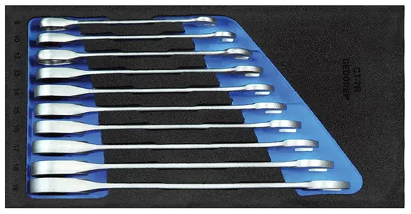 GEDORE-Set Of Open-Ended Spanneres With Ring Ratchet In Check-Tool Module (1500 CT1-7R): 0