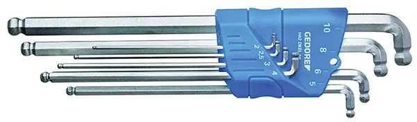GEDORE-Hexagon Allen Key Set Xl 8Pcs 2-10Mm (H42 DKEL-88): Most Used Sizes Combined In A Set