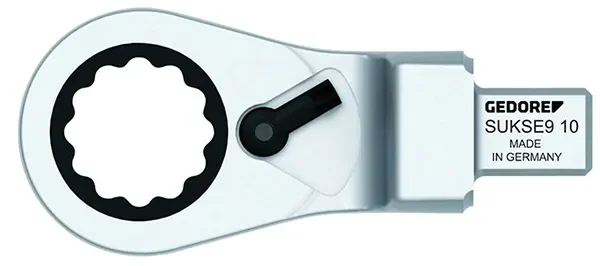 GEDORE-Mortise Wrench Reversible Ratchet Se 9X12 Sw 19 Mm (SUKSE9 19): 9X12 Mm Rectangle Mount With Pin Retention