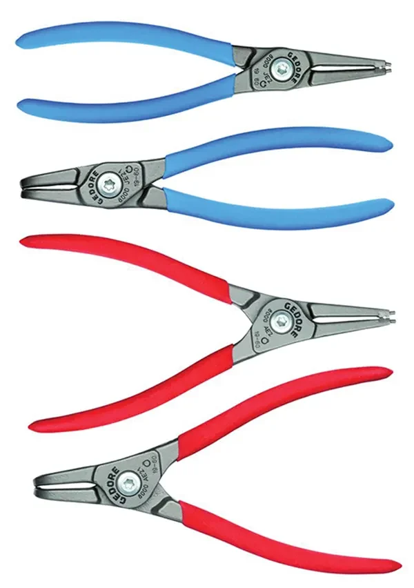 GEDORE-Set Of Circlip Pliers (S 8000 E): Pressed-In Tips Of Highly Wear-Resistant Roller Bearing Steel