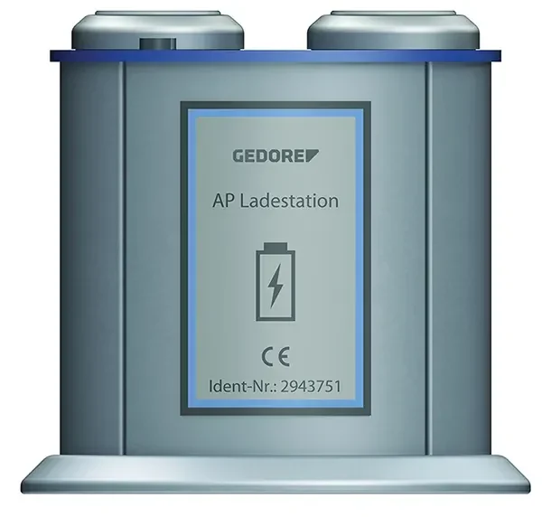 GEDORE-Docking Station (ETQ APL): Charging Station For Two Exchangeable Lithium-Ion Batteries For E-Torc Q Quick-Change System