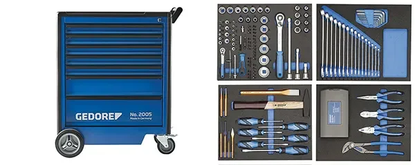 GEDORE-Tool Trolley With 147-Piece Tool Assortment (2005-TS-147): For Industry