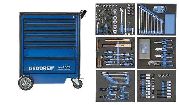 GEDORE-Tool Trolley With 190-Piece Tool Assortment (2005-TS-190): For Industry