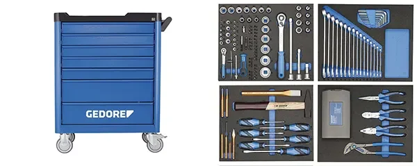 GEDORE-Tool Trolley Workster Smartline With 147-Piece Tool Assortment (WSL-L-TS-147): For Industry