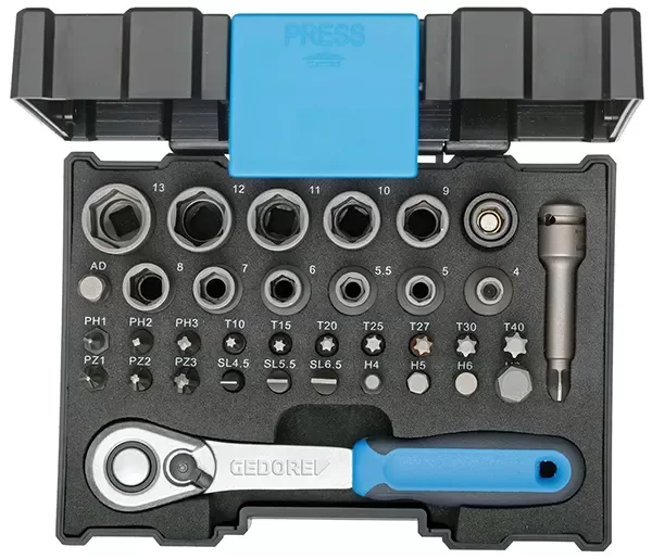 GEDORE-Bit Box With Ratchet 1/4