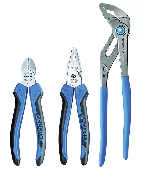 GEDORE-Pliers Set 3 Pcs (S8393): Hot-Forged Tempered Steel For Optimum Transfer Of Force. High Cutting Performance. Precision-Machined