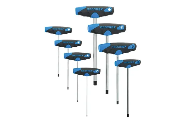 GEDORE-Hexagon Allen Key Set 8 Pcs (2142 T-008): T-Handle Screwdriver For Out-Of-The-Ordinary Screw-Tightening Where Considerable Force Is Needed