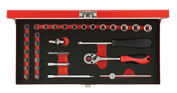 GEDORE RED-Socket Set 1/4 4-13Mm 32Pcs (R49014033): Coupler Based On Din 3120 - A 6.3