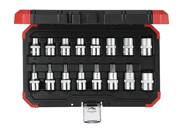 GEDORE RED-Socket Set 1/2 Tx E10-24 T30-70 16Pcs (R68003016): Coupler Based On Din 3120 - A 12