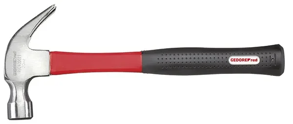 GEDORE RED-Claw Hammer American Shape 570G Fibreglass (R92420023): Forged Type From Special Steel. Pein With Nail Extractor Track And Tiller Brightly Ground. Rounded Edges