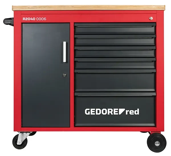 GEDORE RED-Tool Trolley Mechanic+ 6Draw 988X431X935 (R20400006): Large Storage Space With Adjustable Shelf