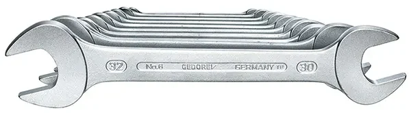 GEDORE-Double Open-Ended Spanner Set 10 Pieces 6-32 Mm (6-100): Most Used Sizes Combined In A Set
