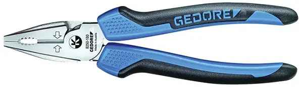 GEDORE-Heavy Duty Combination Pliers 180 Mm (8250-180JC): According To Din Iso 5746. For Heavy Continuous Use. Good Lever Action For Easy Cutting. For Fl At And Round Material. To Cut All Wire Types Including Piano Wire
