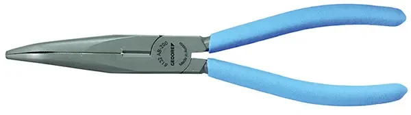 GEDORE-Flat Round Nose Pliers Angled 200 Mm Dip Insulated (8132 AB-200TL): Accoding To Din Iso 5745. Long