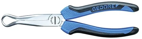 GEDORE-Mechanics Pliers Angled 200 Mm 2C Handle (8138-200JC): 30° Angled Flat-Round Jaws