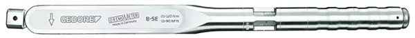 GEDORE-Torque Wrench Dremometer B-Se 9X12 25-120Nm (8481-01): Classified As Per Din En Iso 6789-2:2017 Type Ii Class A; Adjusted To A Maximum Permissible +/-3% Deviation And Thus With A Greater Precision Than The Standard-Stipulated +/-4%