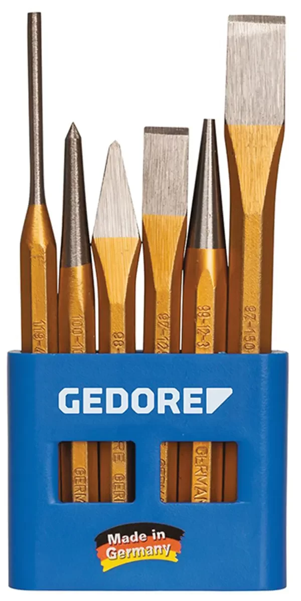 GEDORE-Chisel And Punch Set (106): Made From Chrome Molybdenum Vanadium Air-Hardened 45Crmov7 Steel