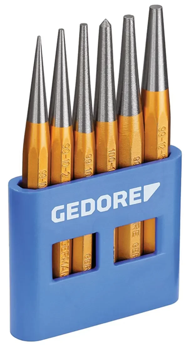 GEDORE-Drift Punch Set 6 Pieces In Pvc Holder (113): Made From Chrome Molybdenum Vanadium Air-Hardened 45Crmov7 Steel