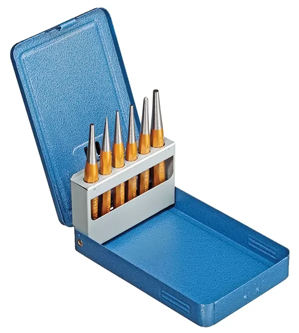 GEDORE-Drift Punch Set 6 Pieces In Metal Folding Box (113D): Gedore Vanadium Steel