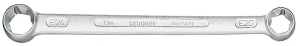 GEDORE-Double Ring Spanner External Tx E20Xe24 (TX 4 E20XE24): Chrome Vanadium Steel 31Crv3. Chrome Plated